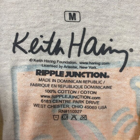 Keith Haring Fish Ocean 1987 Retro Graphic T-Shirt Medium - Picture 5 of 5